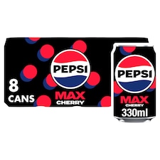 Pepsi Max Cherry No Sugar Cola Cans 8x330ml