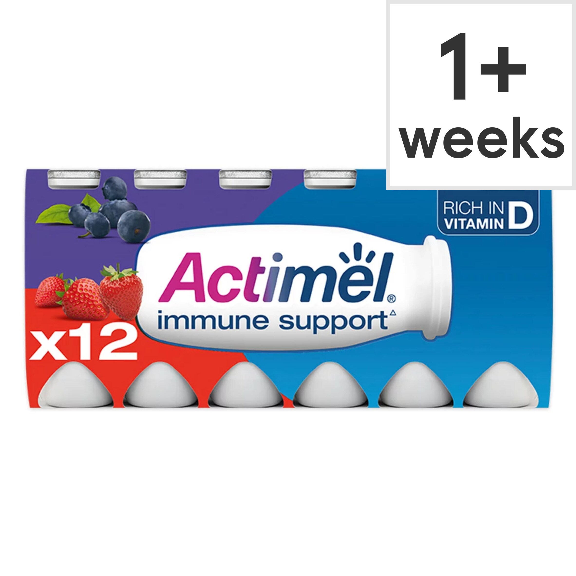 Actimel Strawberry Blueberry Cultured Yoghurt Drink