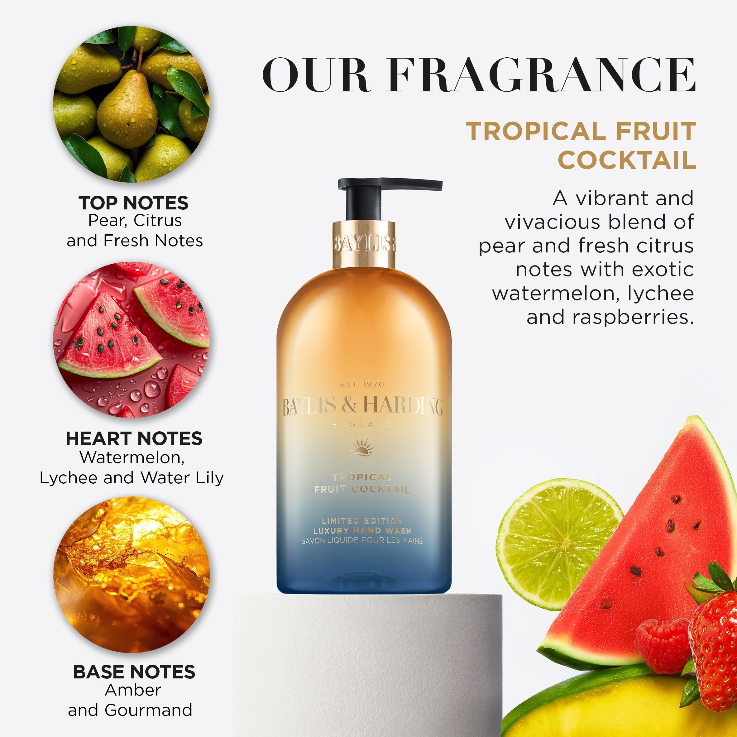 Baylis & Harding Signature Tropical Fruit Cocktail Hand Wash 500ml thumbnail 3