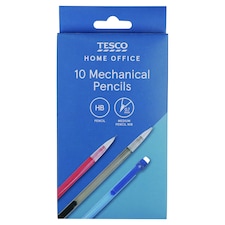 Tesco Mechanical Pencils Grey Blue Red 10 Pack