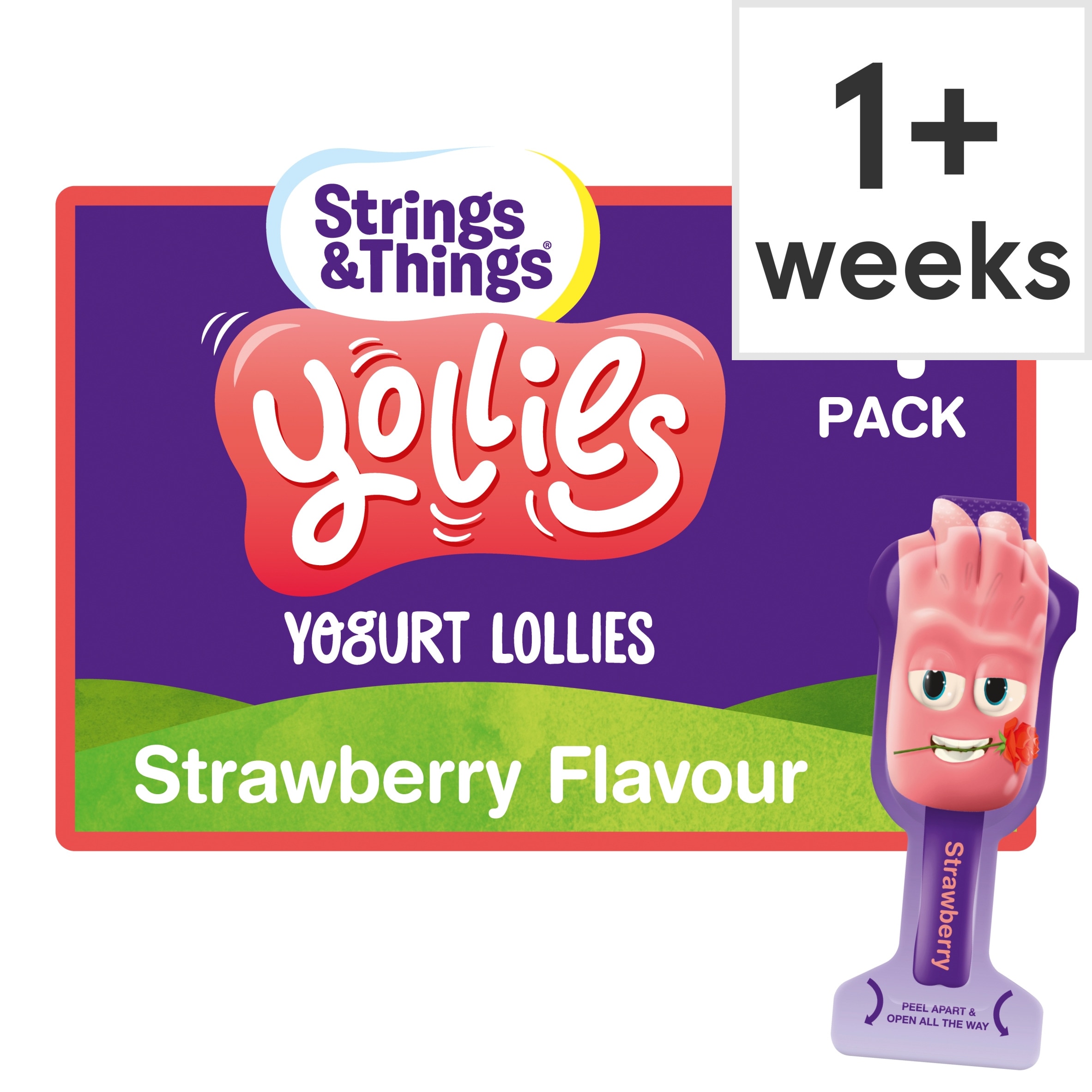 Strings & Things Yollies Yogurt Lollies Strawberry Flavour 4 x 25g (100g)