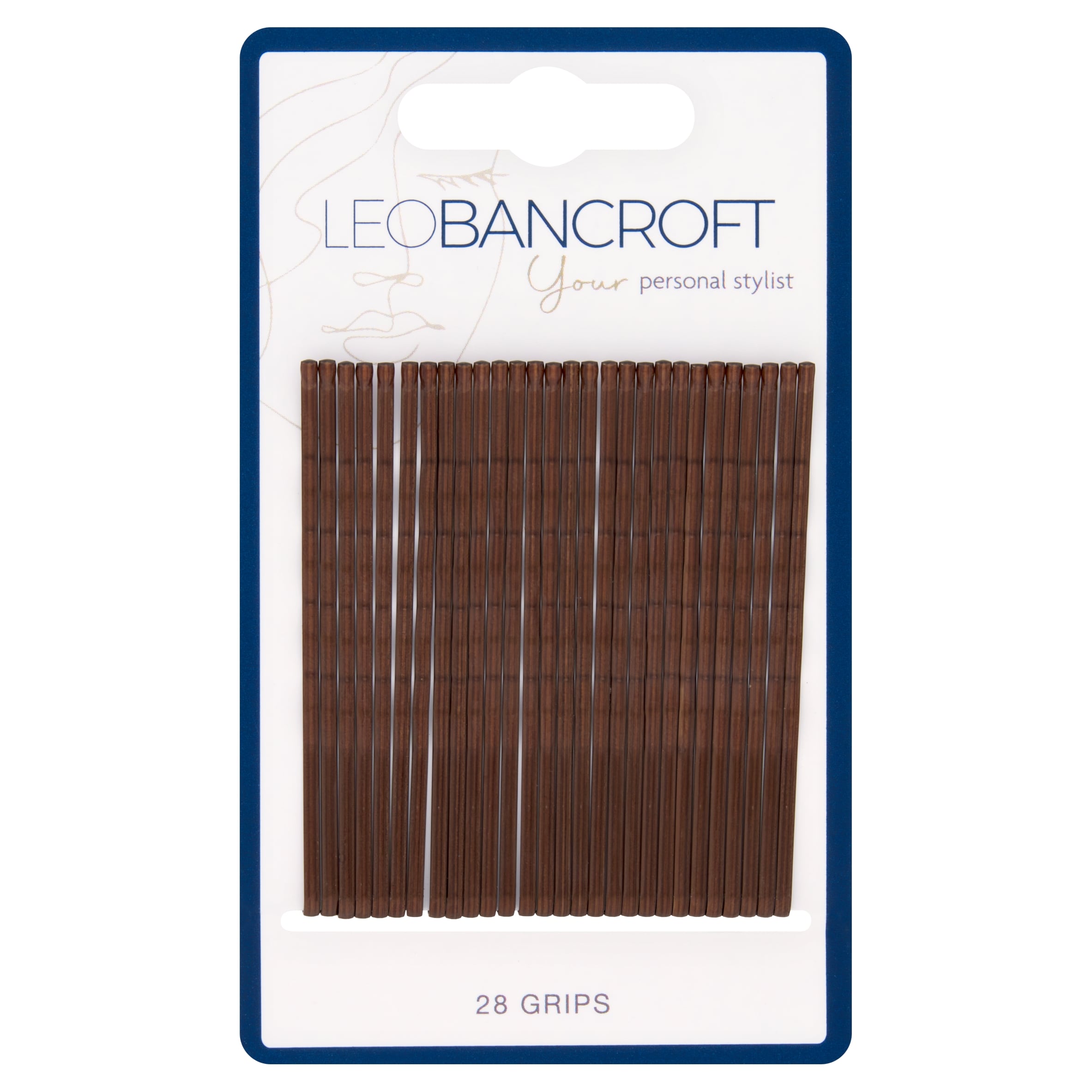 Leo Bancroft Large Hair Grips Brown 28Pk