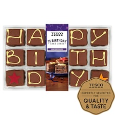 Tesco Birthday Cake Cubes - Chocolate Sponge 15 Pack