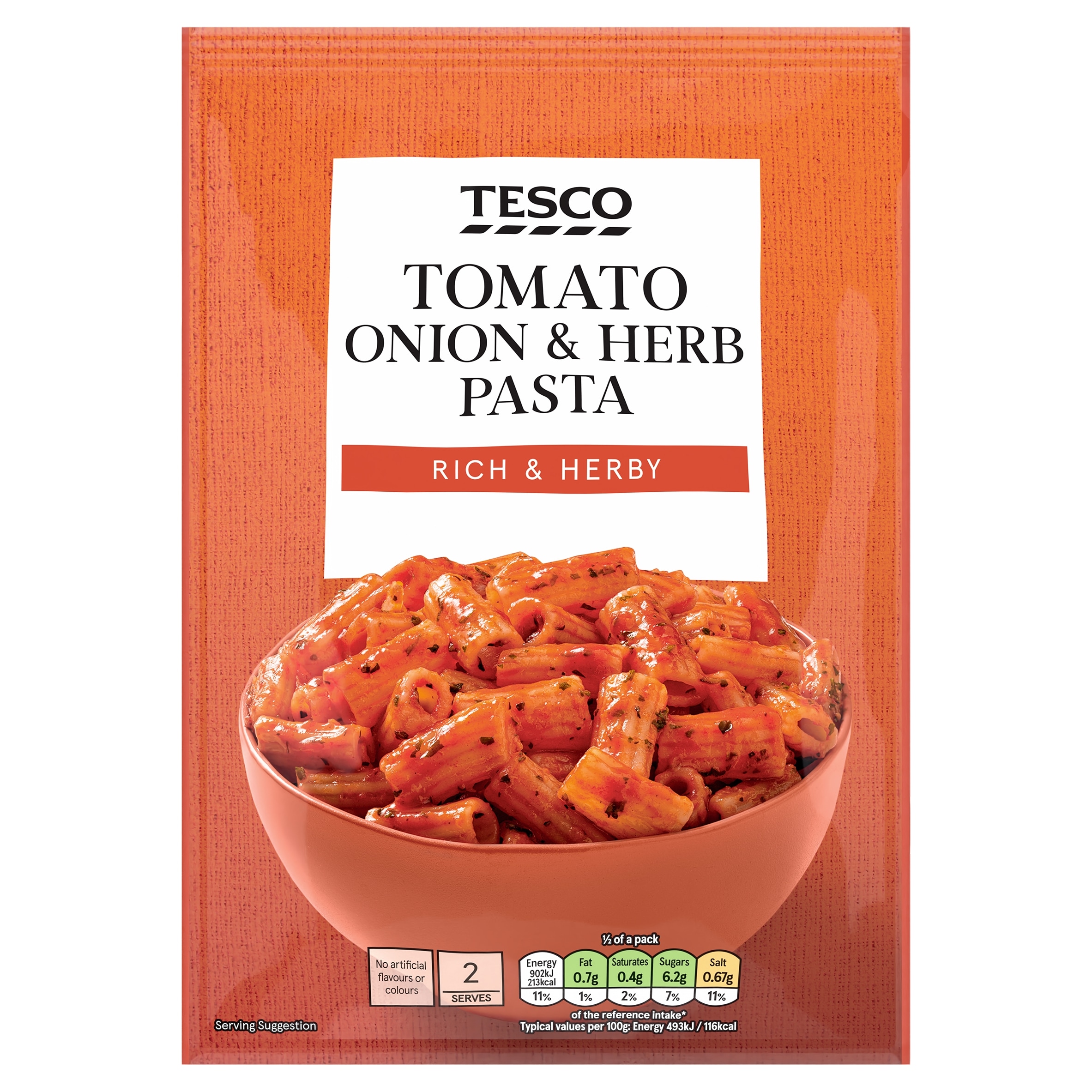 Tesco Tomato Onion & Herb Pasta 120g