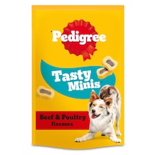 Pedigree Tasty Minis Adult Dog Treat Slices Beef & Poultry 155g