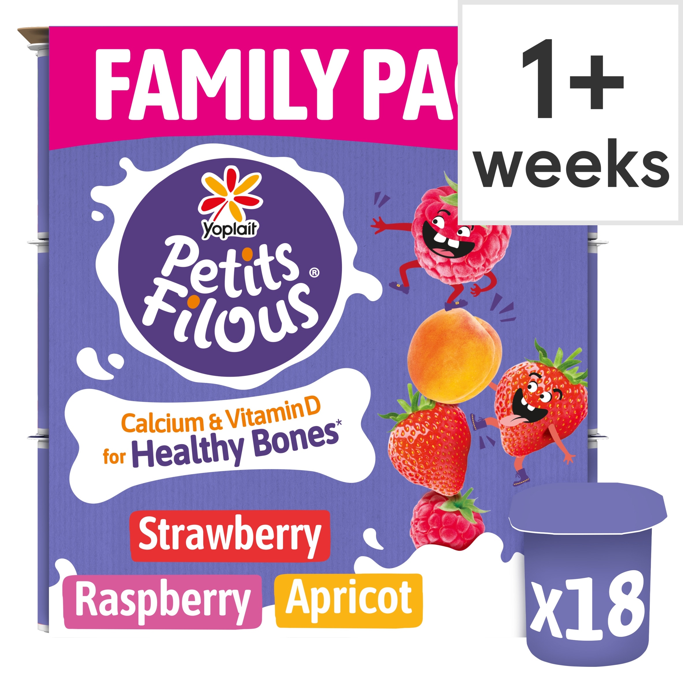 Petits Filous Kids Strawberry Raspberry & Apricot Yoghurt Pots