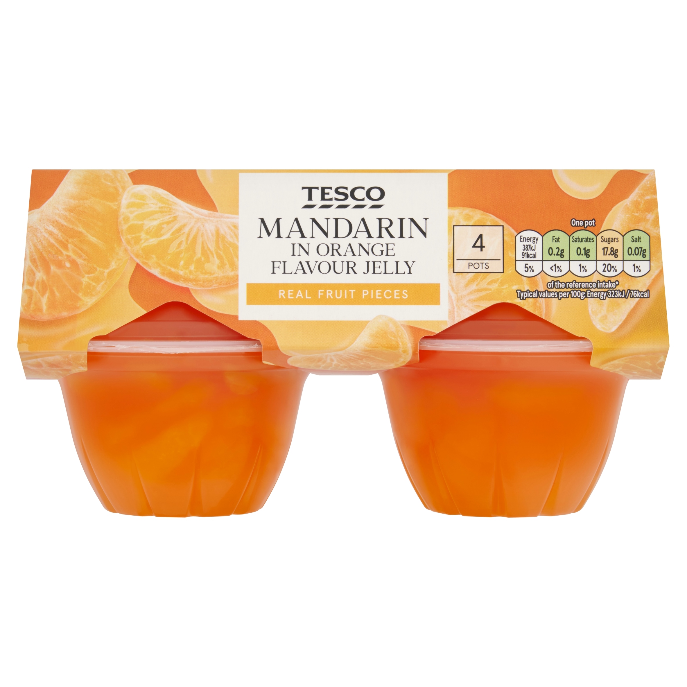 Tesco Mandarin In Orange Flavour Jelly 4 x 120g