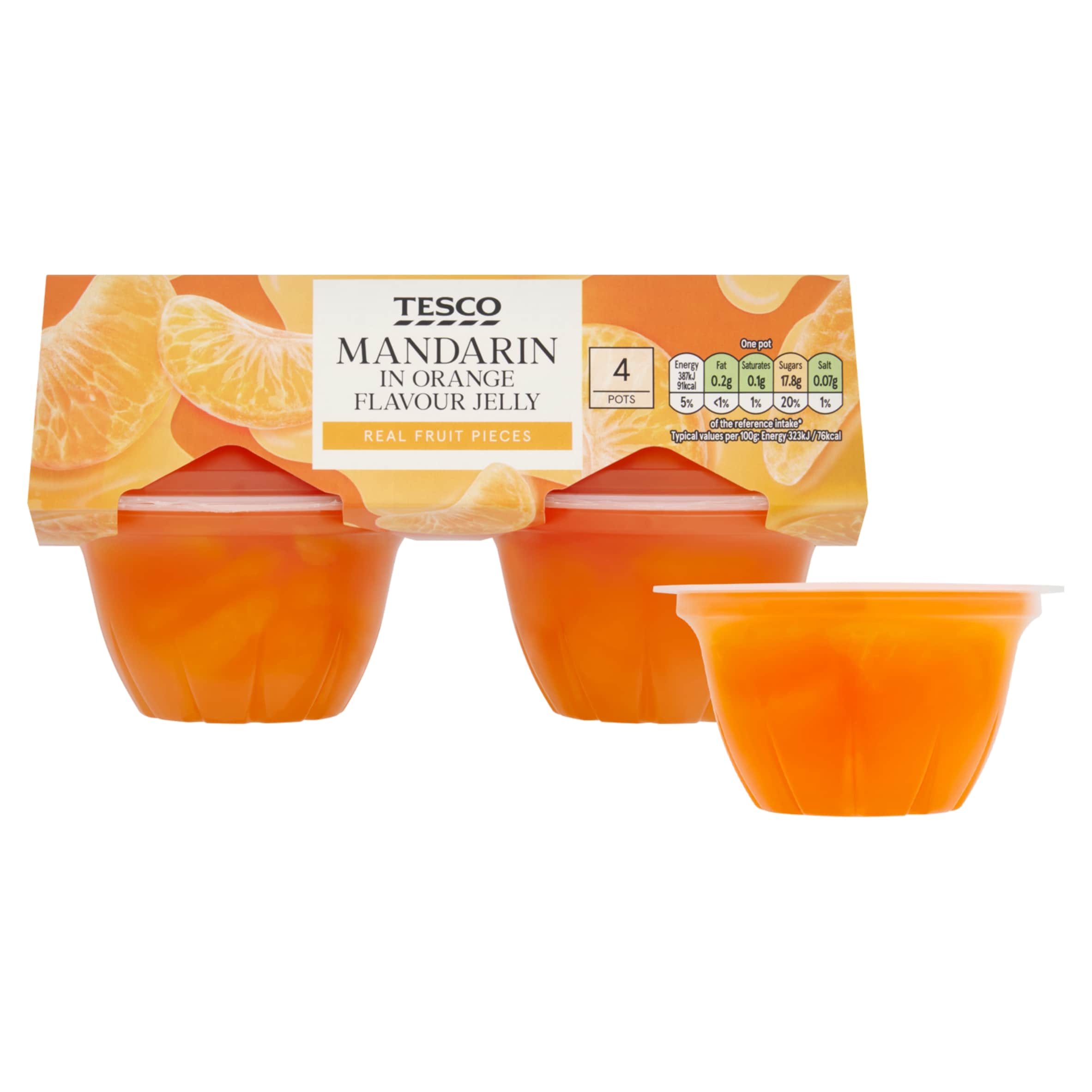 Tesco Mandarin In Orange Flavour Jelly 4 x 120g thumbnail 2