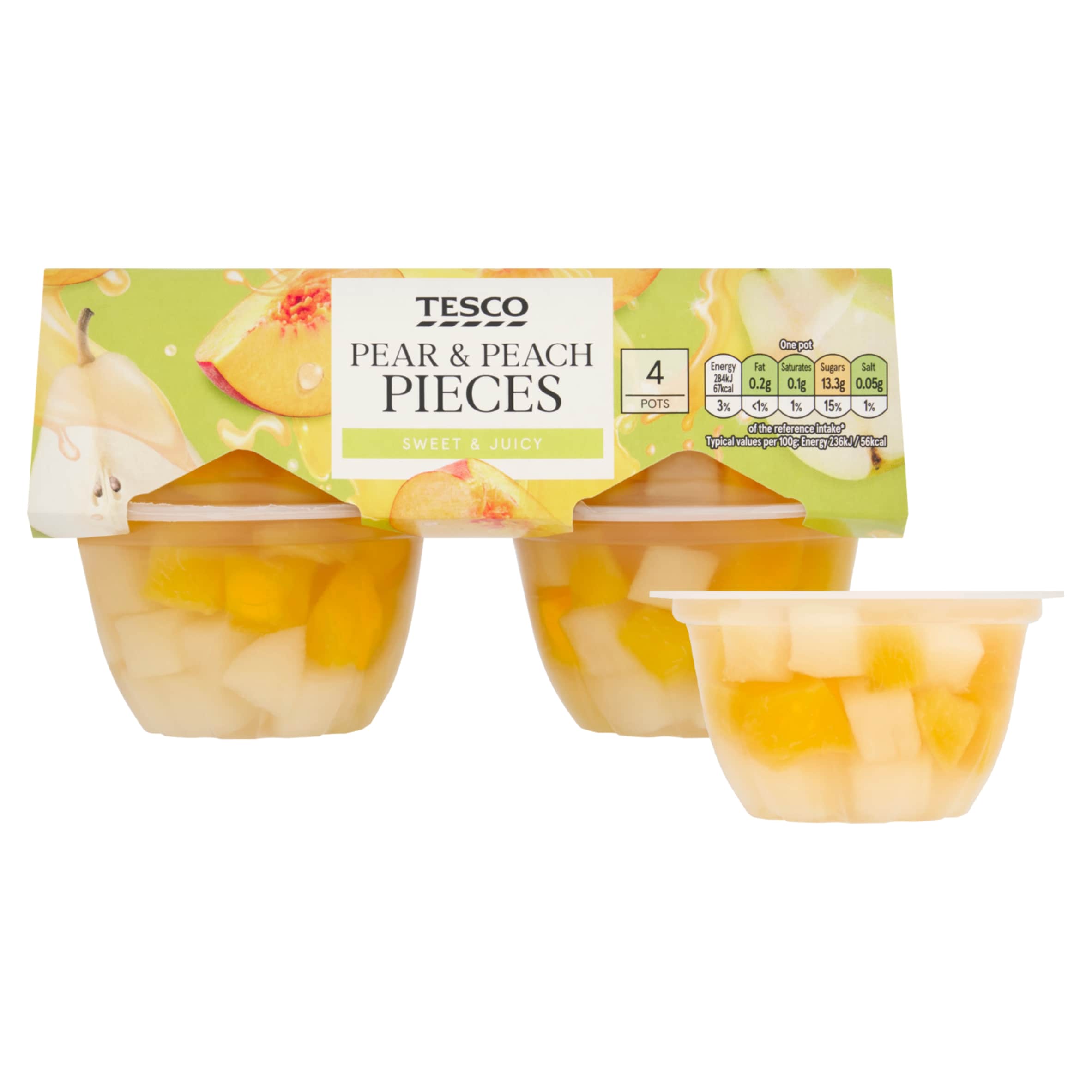Tesco Pear And Peach Pieces 4X120g thumbnail 2
