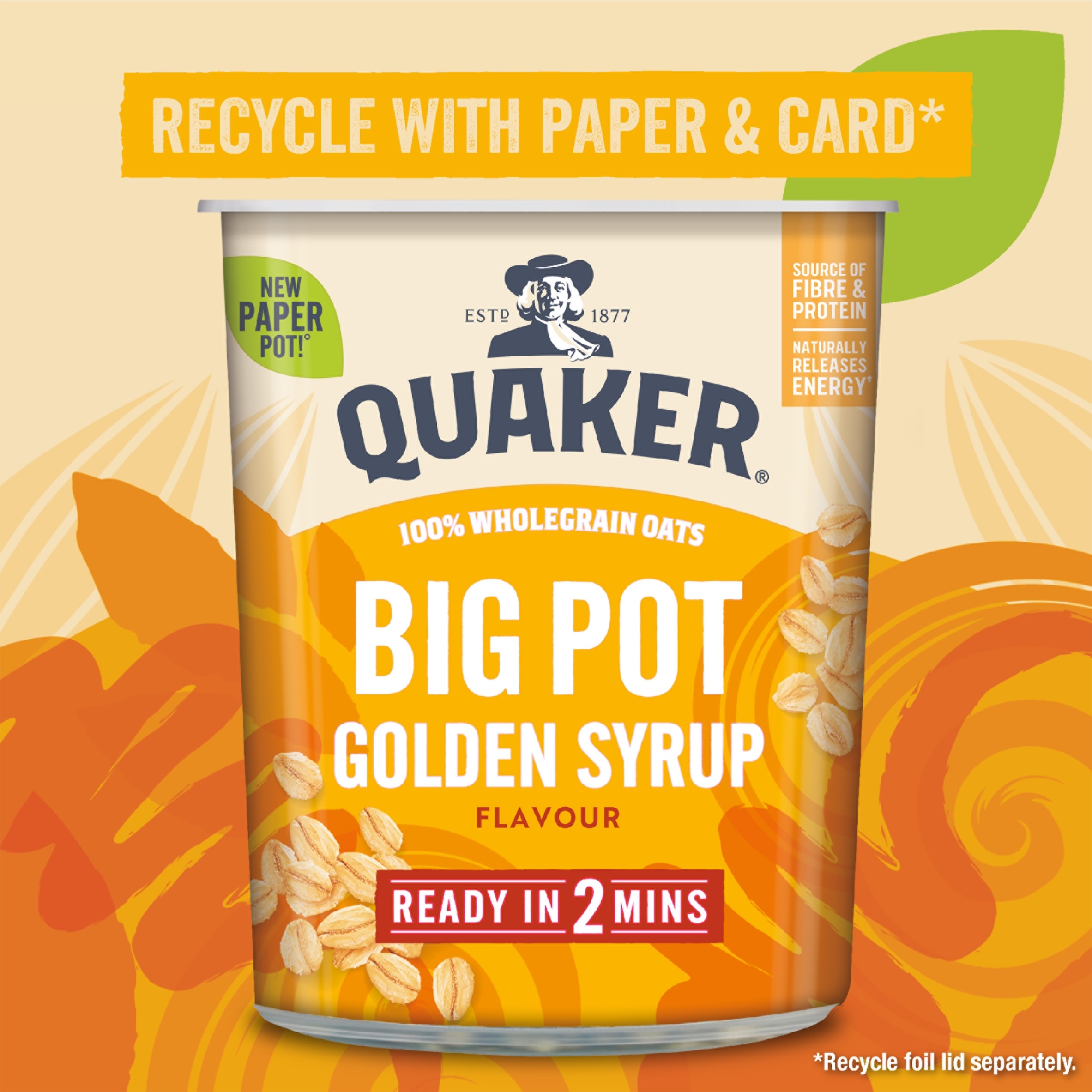 Quaker Golden Syrup Porridge Big Pot 76g thumbnail 2