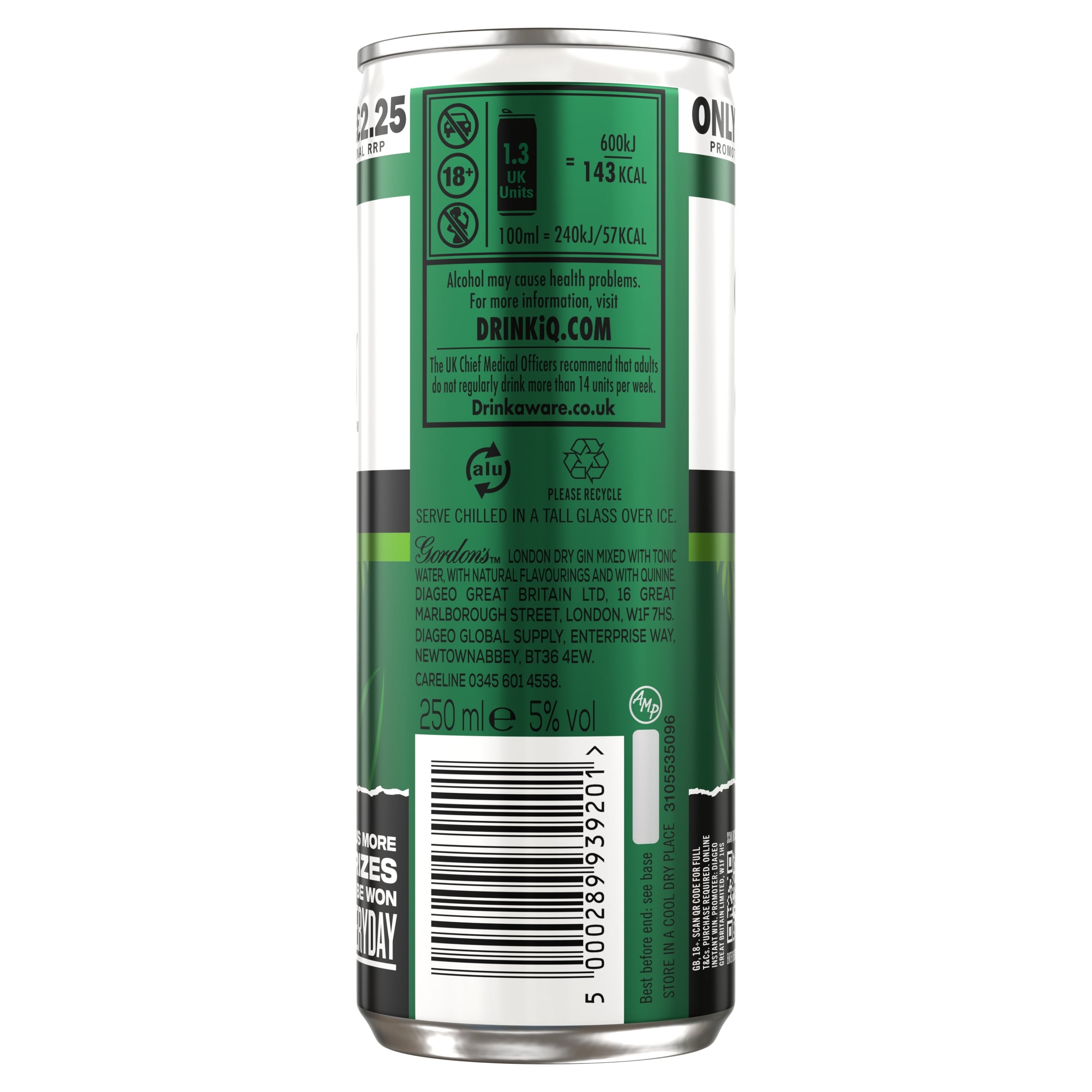 Gordon's Gin & Tonic Can 5% Vol 250ml thumbnail 2