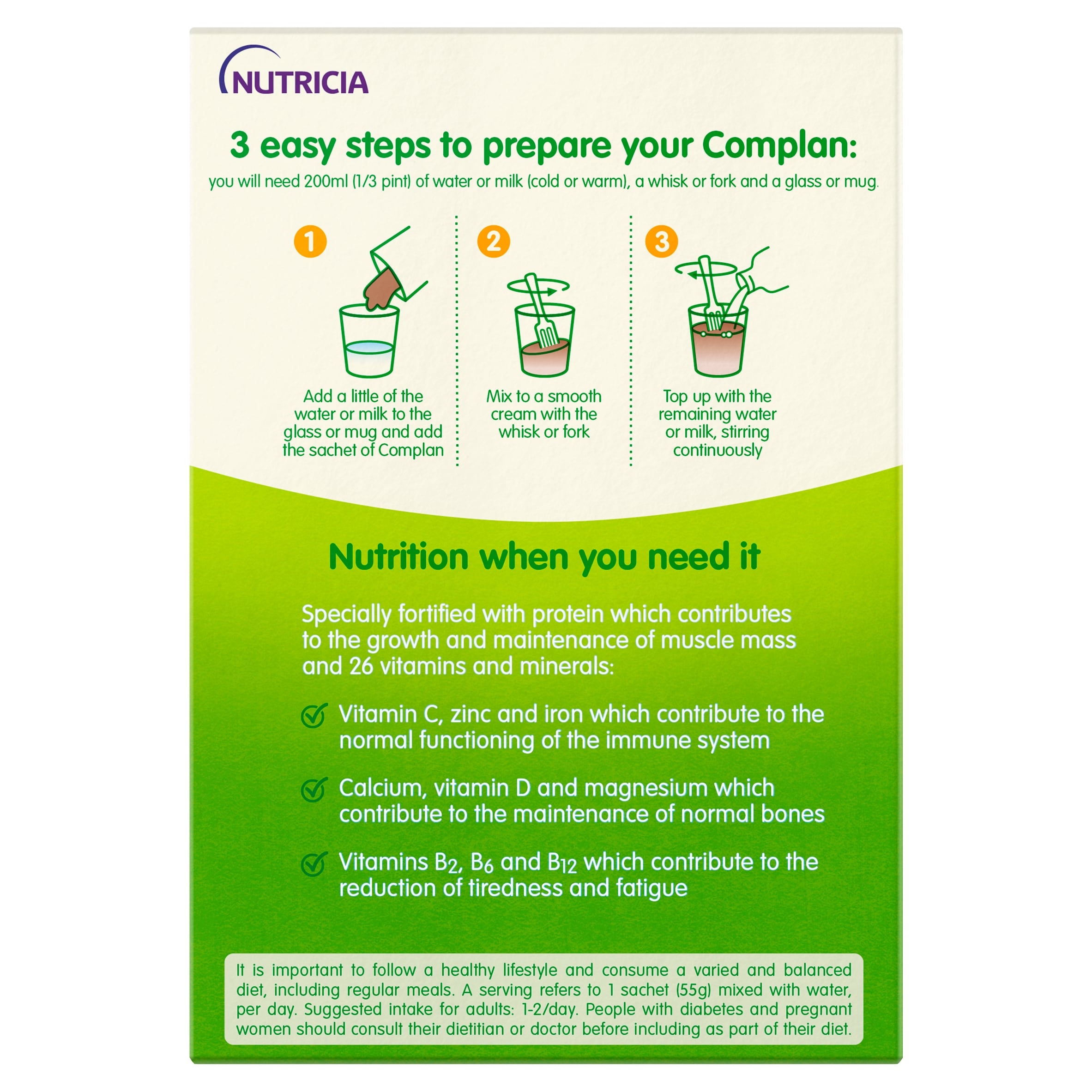 Complan Nutritional Drink Mix - Rich Chocolate Sachet 4 x 55g thumbnail 3