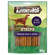 Adventuros Strips Dog Treats Venison Flavour 90g