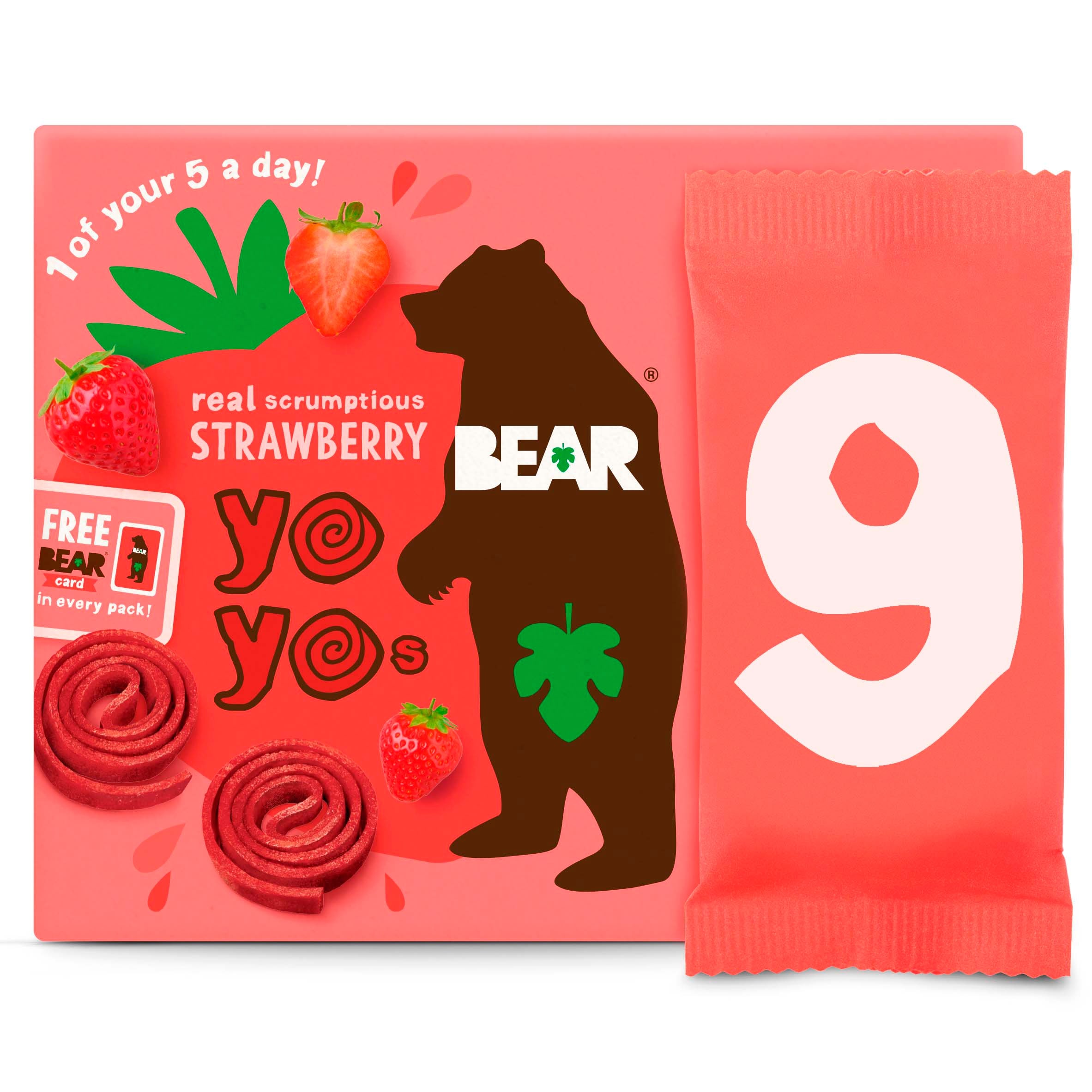 BEAR Fruit Yoyos Strawberry Family Pack 9 x 20g
