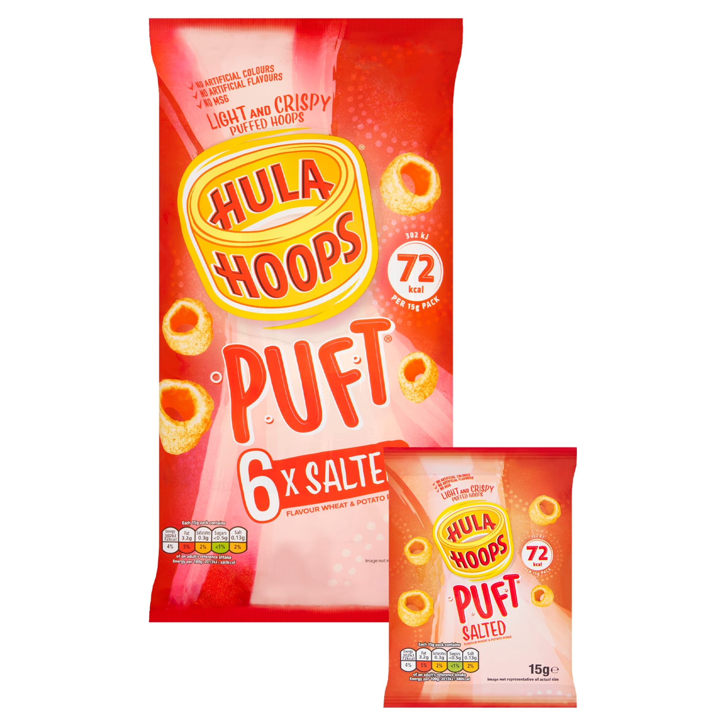 Hula Hoops Puft Salted Multipack Crisps 6x15g thumbnail 2