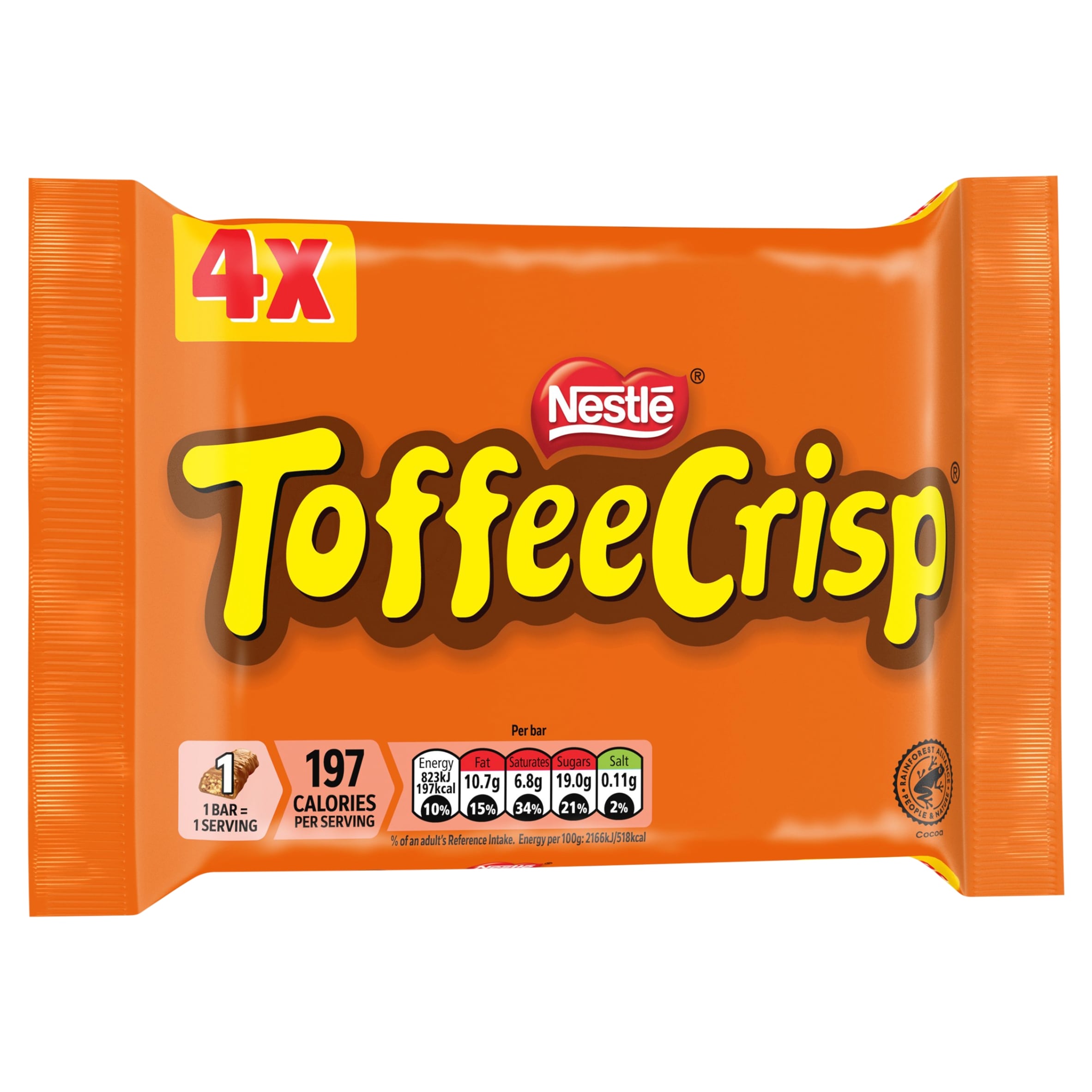 Toffee Crisp Biscuit Bar 4 Pack Multipack 152g thumbnail 2