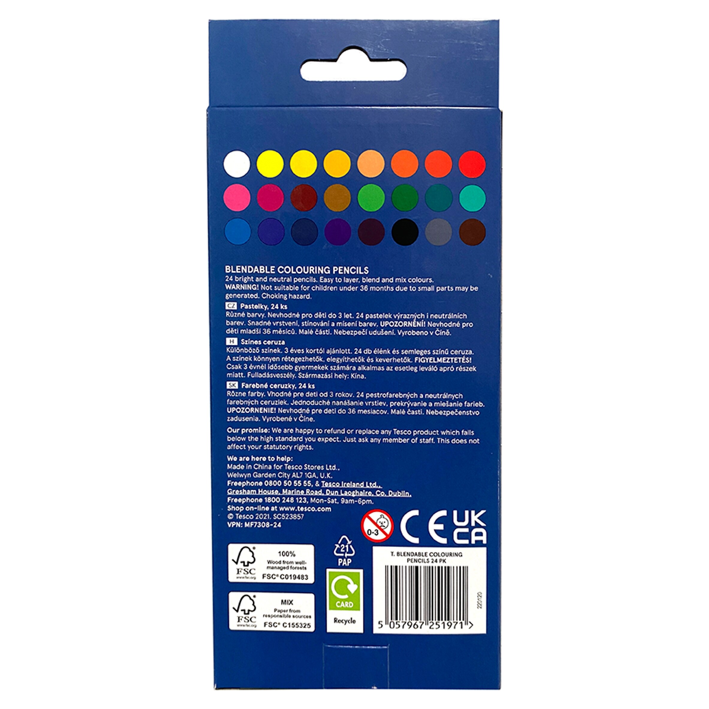 Tesco Blendable Colouring Pencils 24 Pack thumbnail 2
