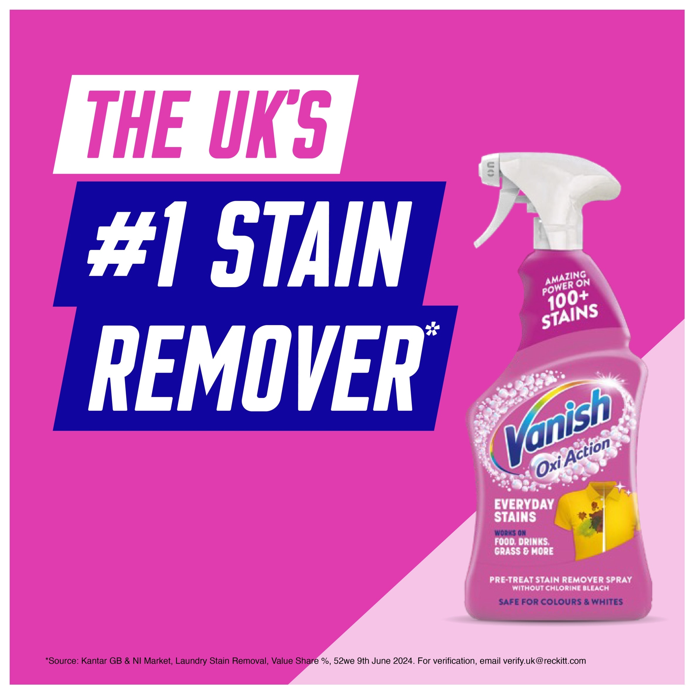 Vanish Oxi Action Stain Remover Pre-wash Spray 500ml thumbnail 2
