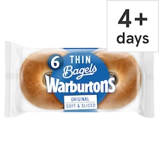 Warburtons Thin Plain Bagels 6 Pack