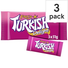 Fry's Turkish Delight Chocolate Bar 3 Pack Multipack 153g