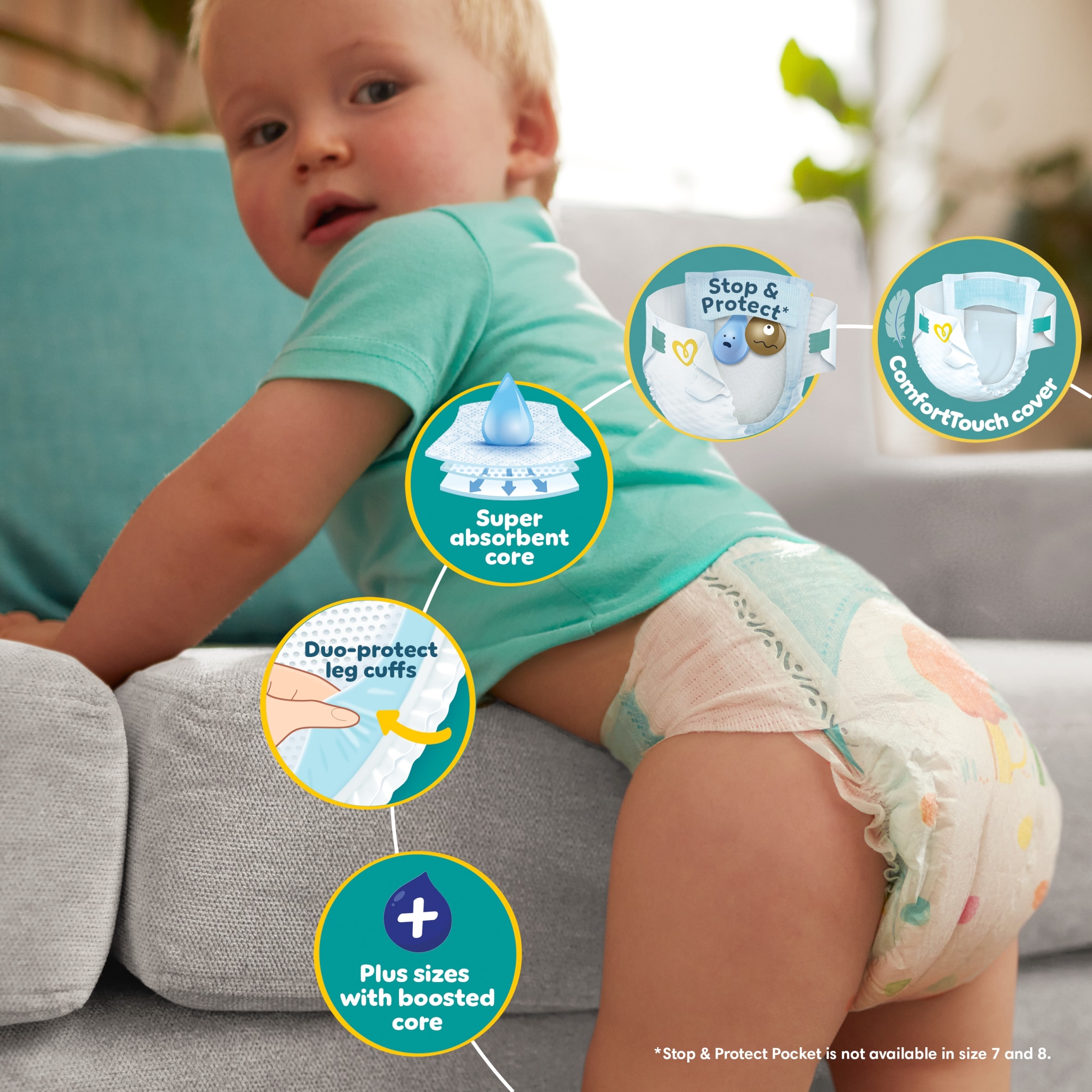 Pampers Baby Dry Size 4 Essential Pack 44 Nappies thumbnail 4