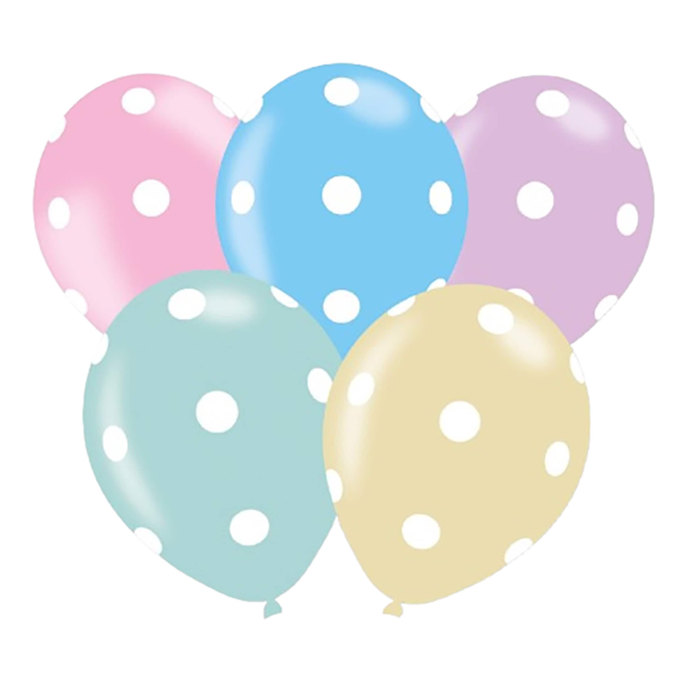 Tesco Pastel Polka Dot Balloons Mixed Colours 10 Pack