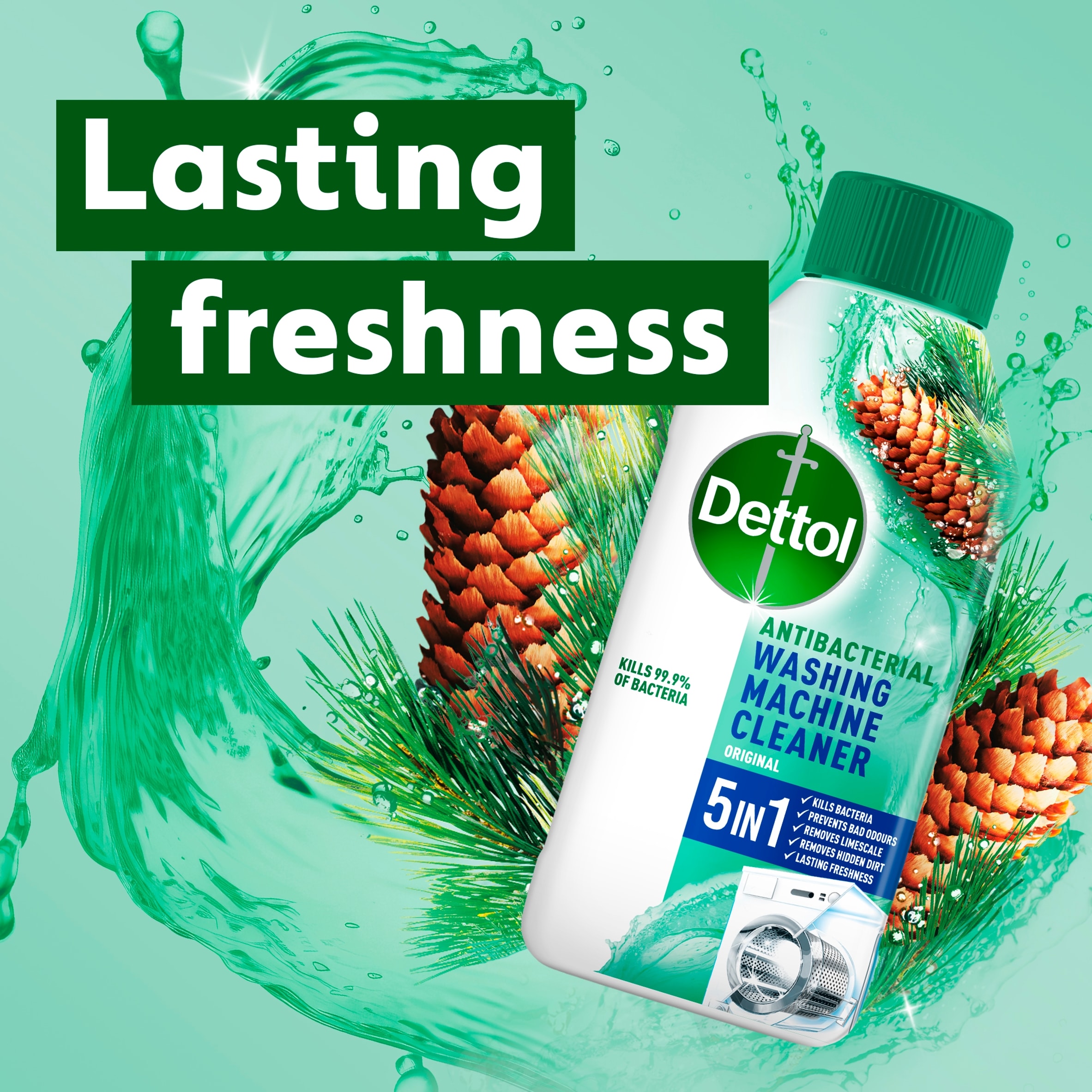 Dettol Antibacterial Limescale Washing Machine Cleaner 250ml thumbnail 2