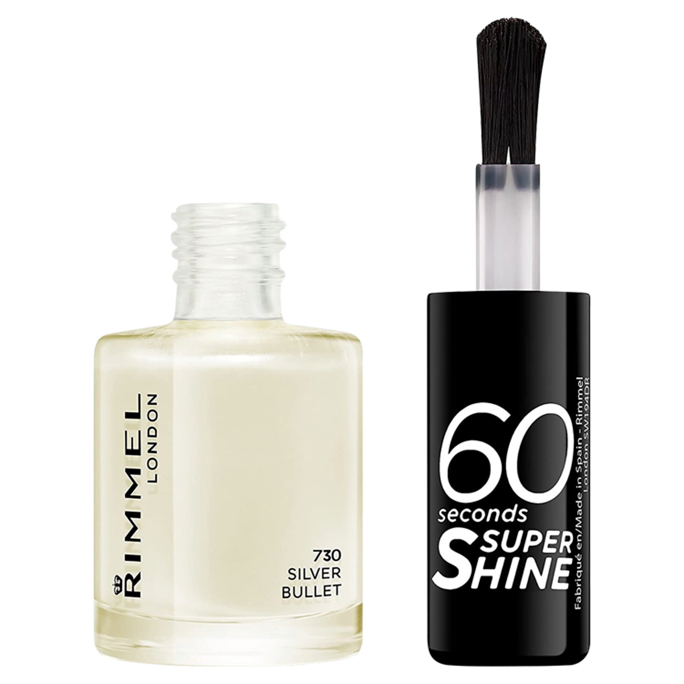 Rimmel 60 Sec Nail Polish Silver Bullet thumbnail 2