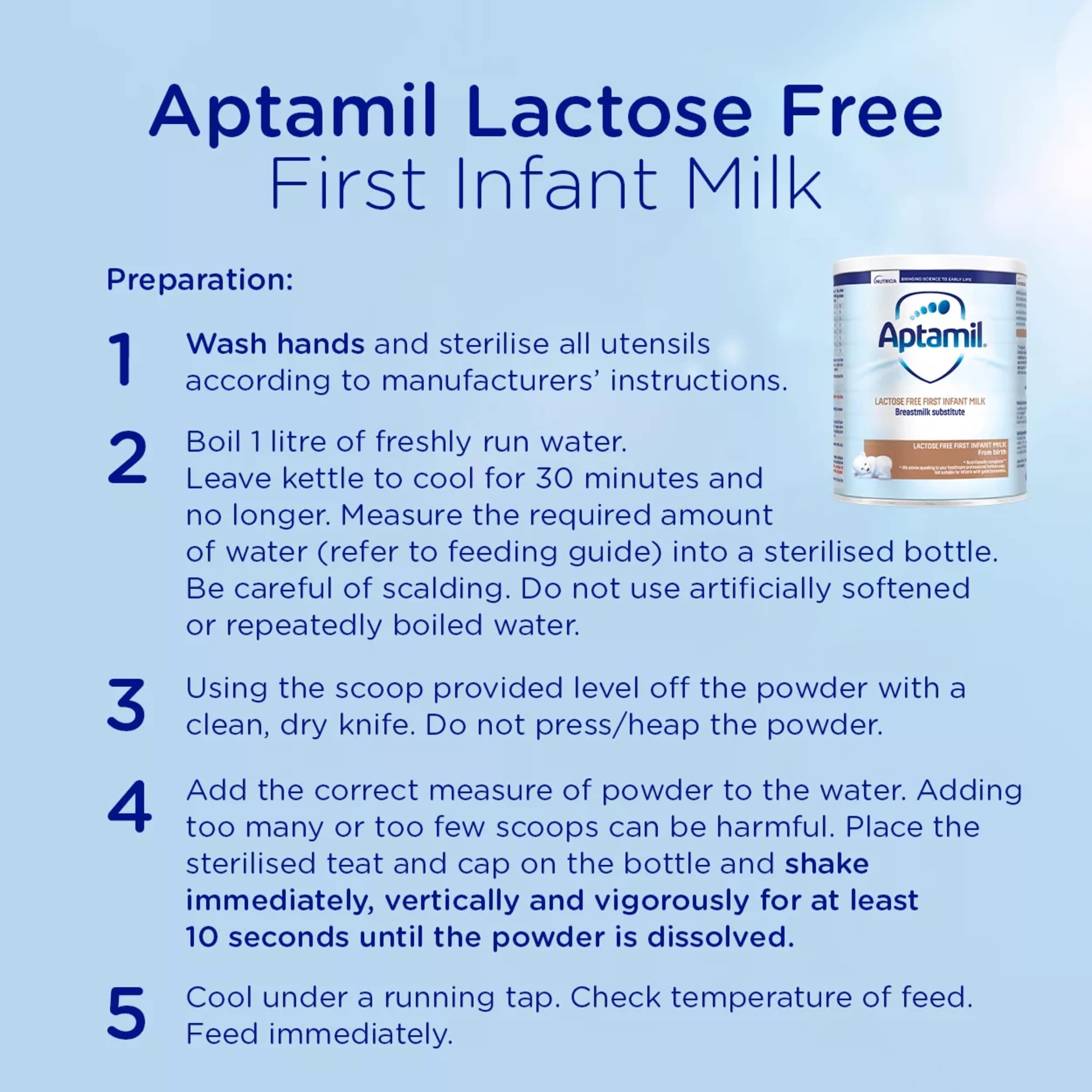 Aptamil Lactose Free Baby Milk Formula Powder from Birth 400g thumbnail 5