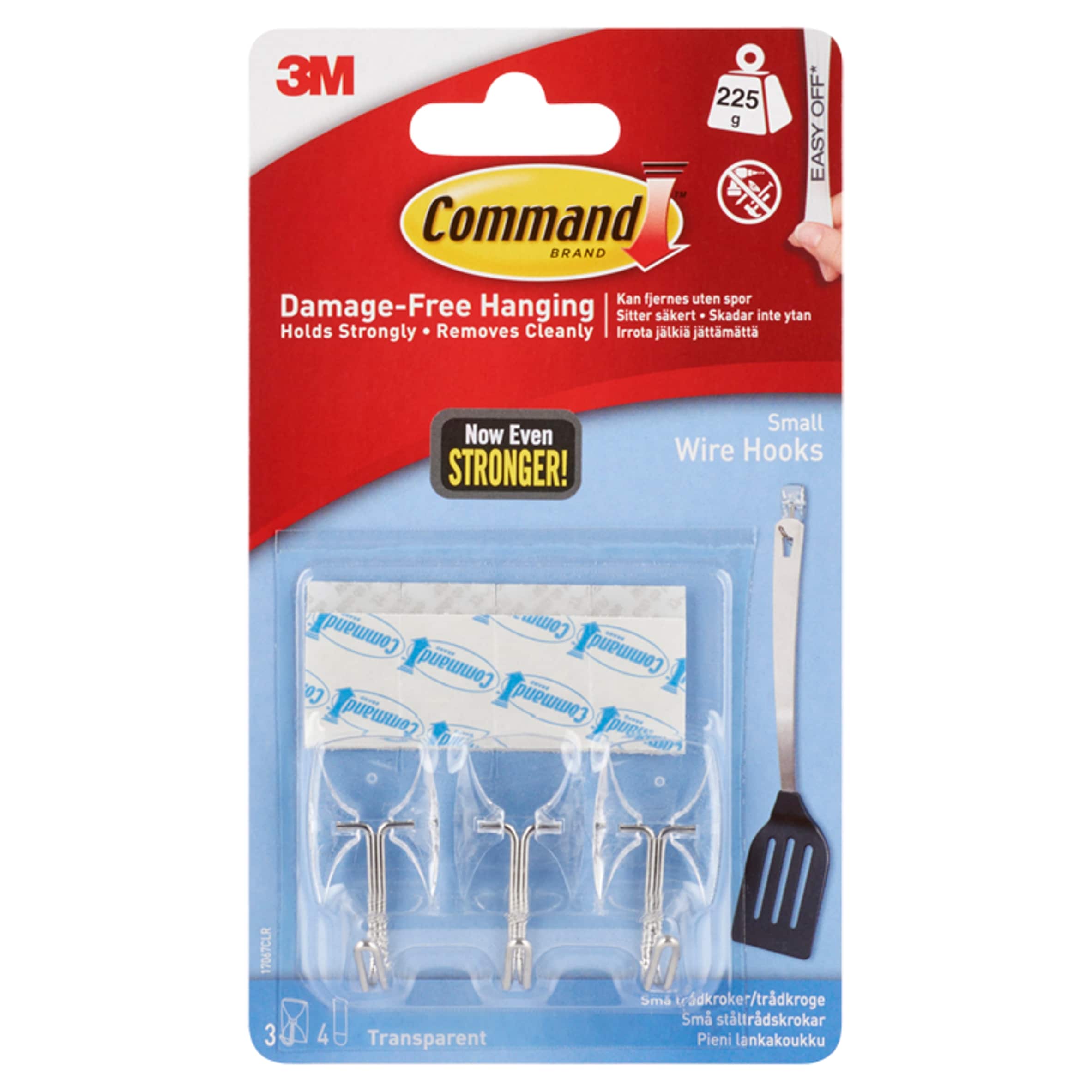 Command Clear Small Wire Hooks with Clear Strips