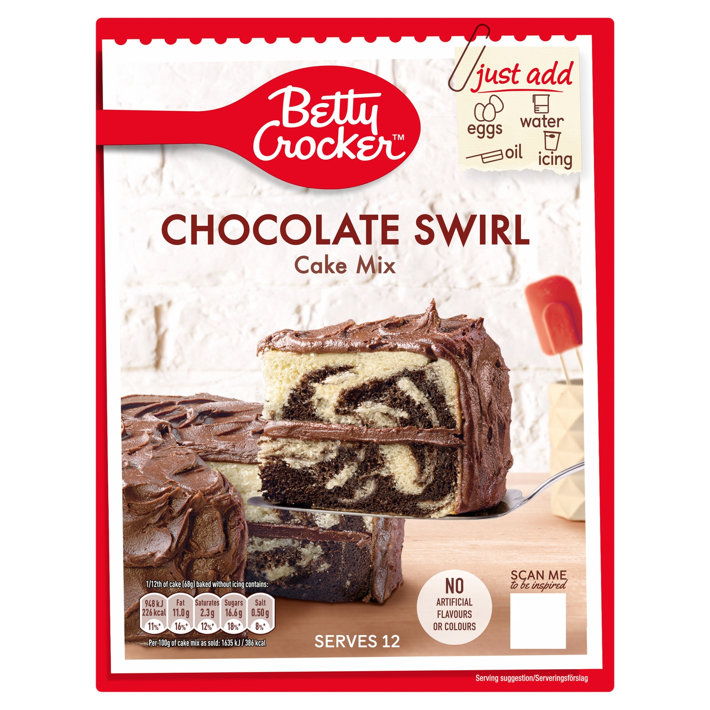 Betty Crocker Chocolate Swirl Cake Mix 425g