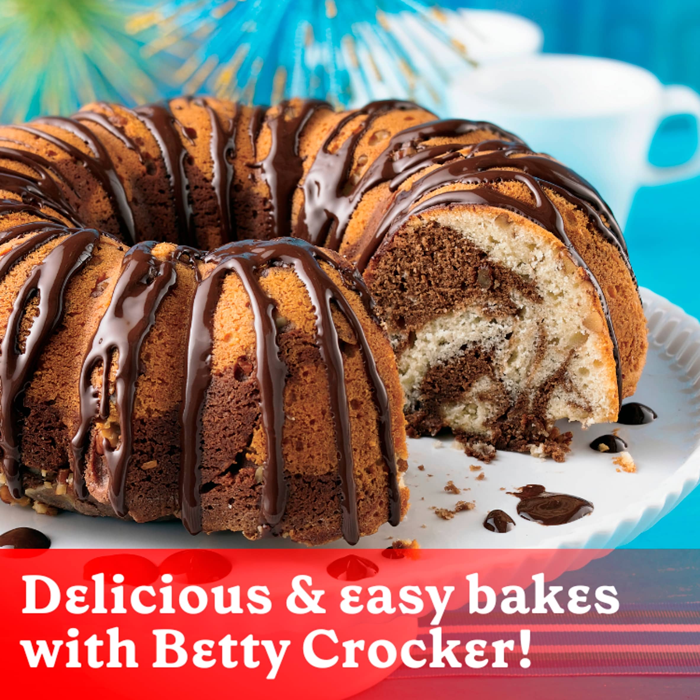 Betty Crocker Chocolate Swirl Cake Mix 425g thumbnail 3