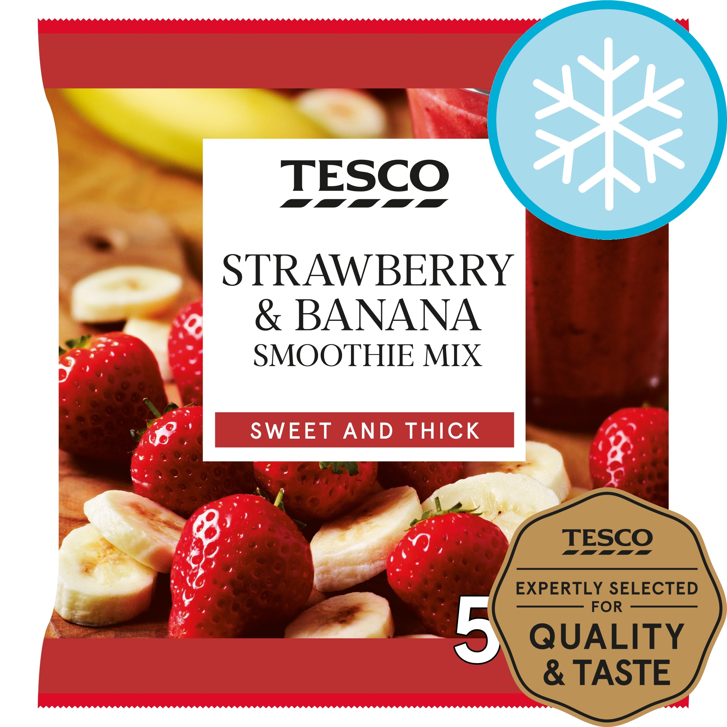 Tesco Frozen Strawberry & Banana Smoothie Mix 500G