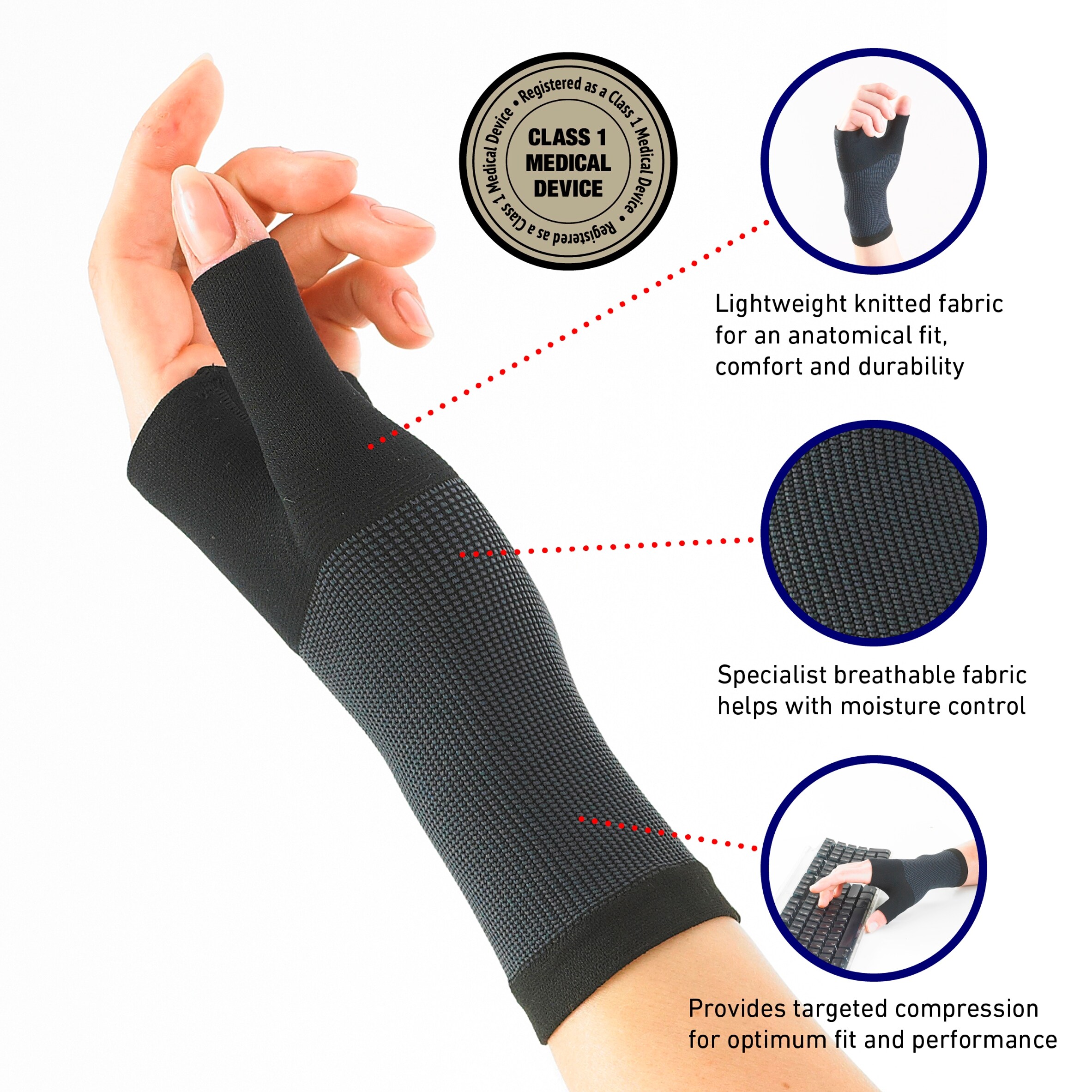 Neo G Airflow Wrist & Thumb Support - Medium Pack (1 pc) thumbnail 3