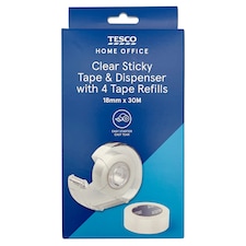 Tesco Cleareasytear Tape Dispenser And 4 Refills