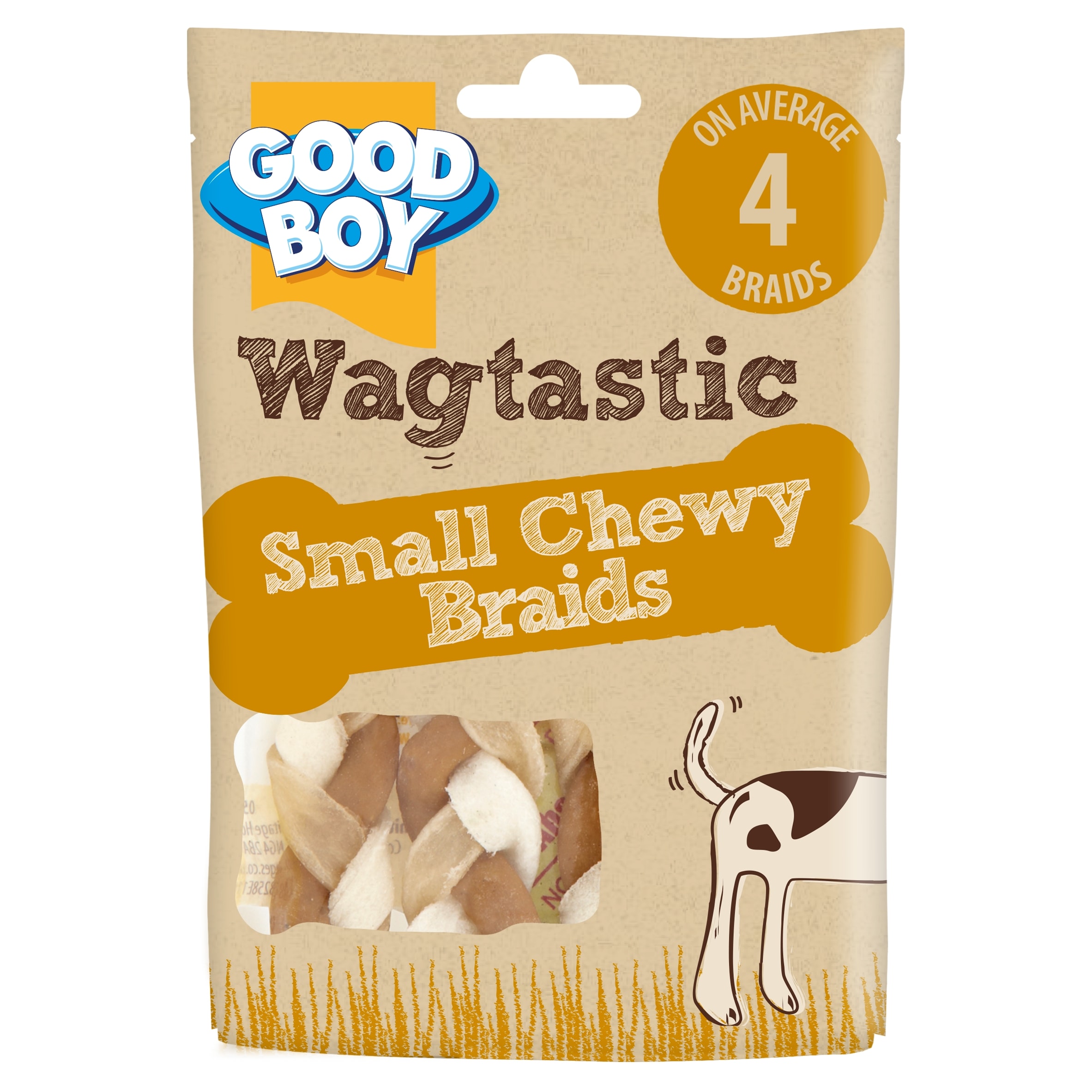 Good Boy Wagtastic Dog Treats Small Braid Chews 4 Pack
