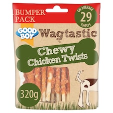 Wagtastic Chewy Chicken Twists Dog Chew Treats 320G