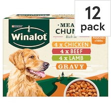 WINALOT Meaty Chunks Mixed in Gravy Wet Dog Food 12x100g