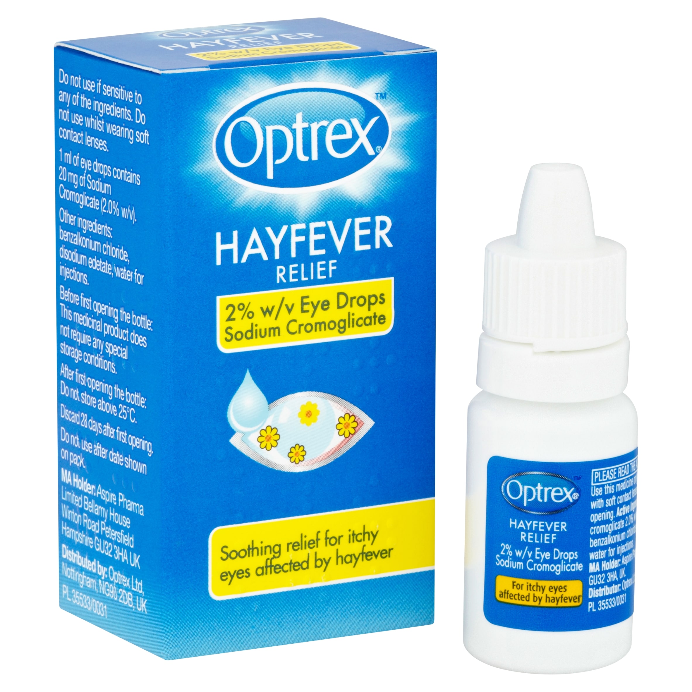 Optrex Hayfever Relief Eye Drops 2% W/V, Itchy Eyes 10ml thumbnail 2