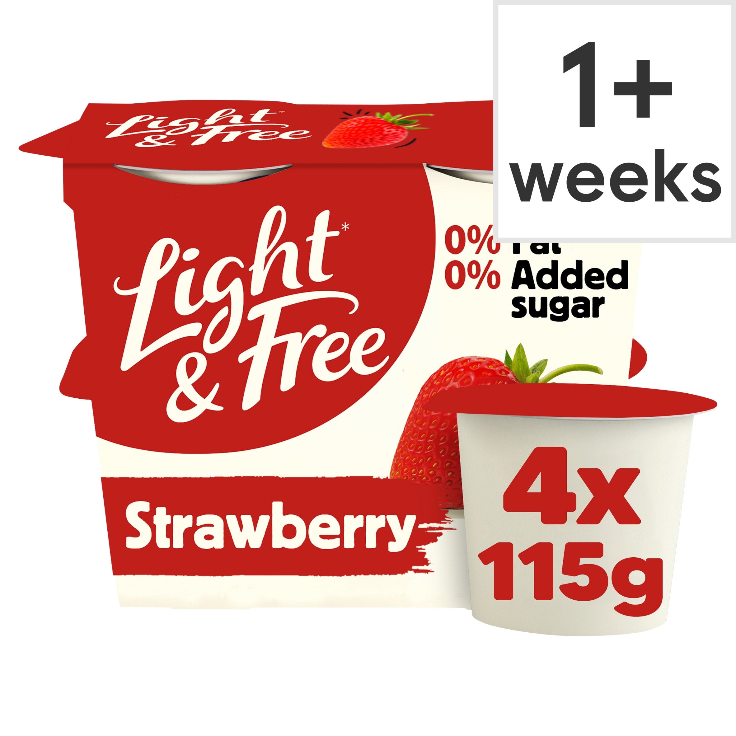 Light & Free Strawberry Greek Style 0% Added Sugar Fat Free Yoghurt