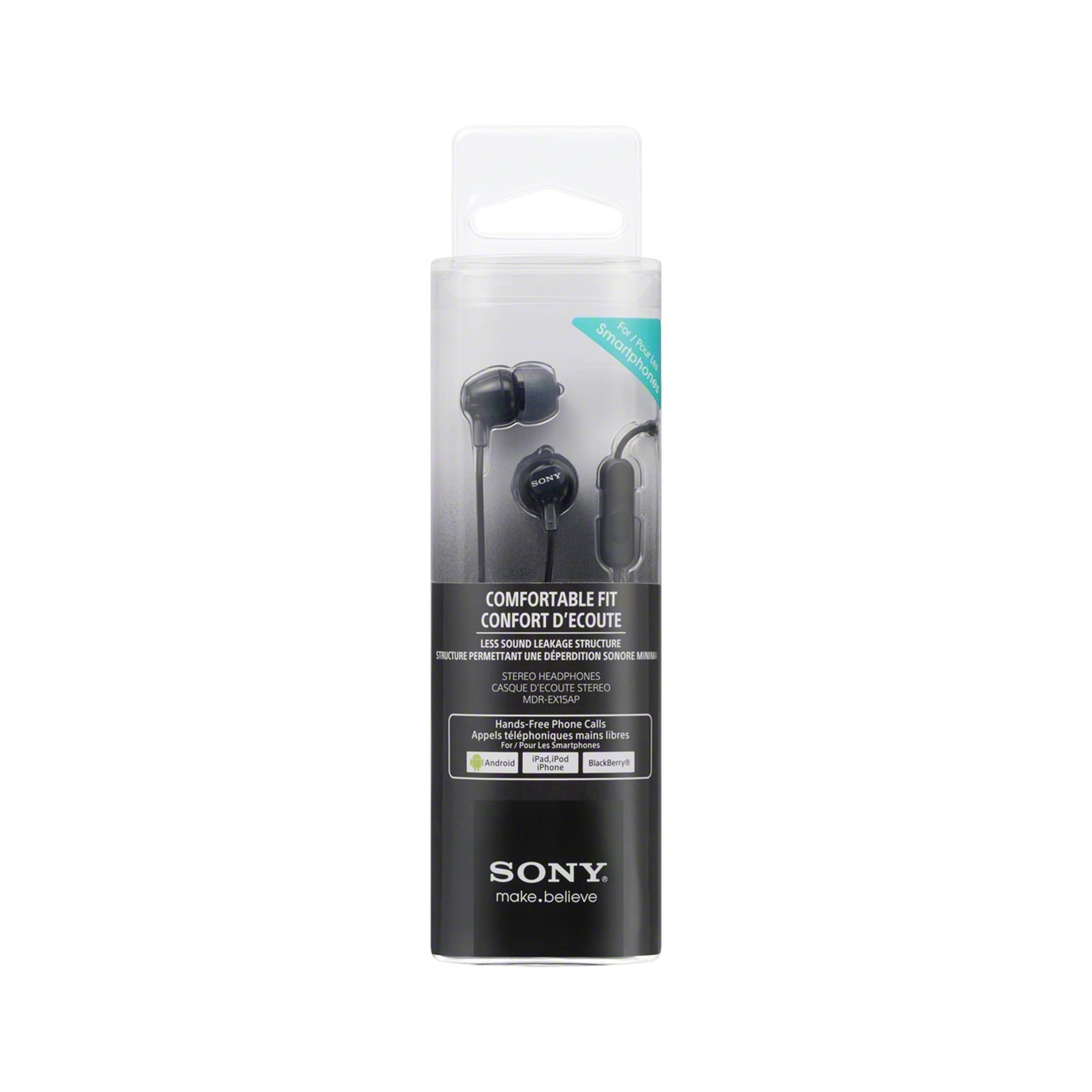 Sony MDR-EX15AP Wired In Ear Headphones Black thumbnail 2