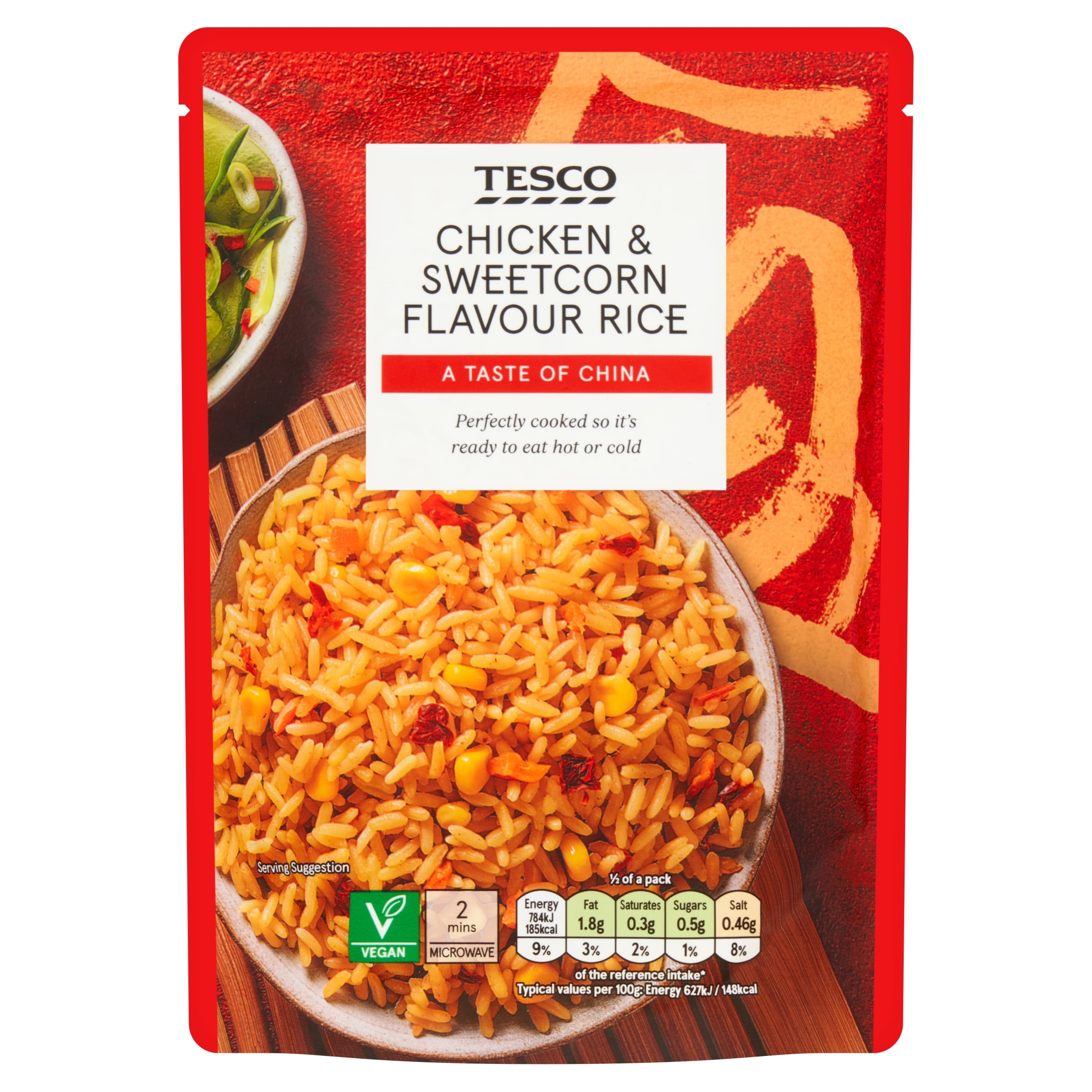 Tesco Chicken & Sweetcorn Flavour Microwave Rice 250G