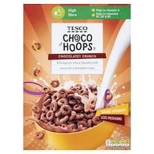 Tesco Choco Hoops Cereal 375G
