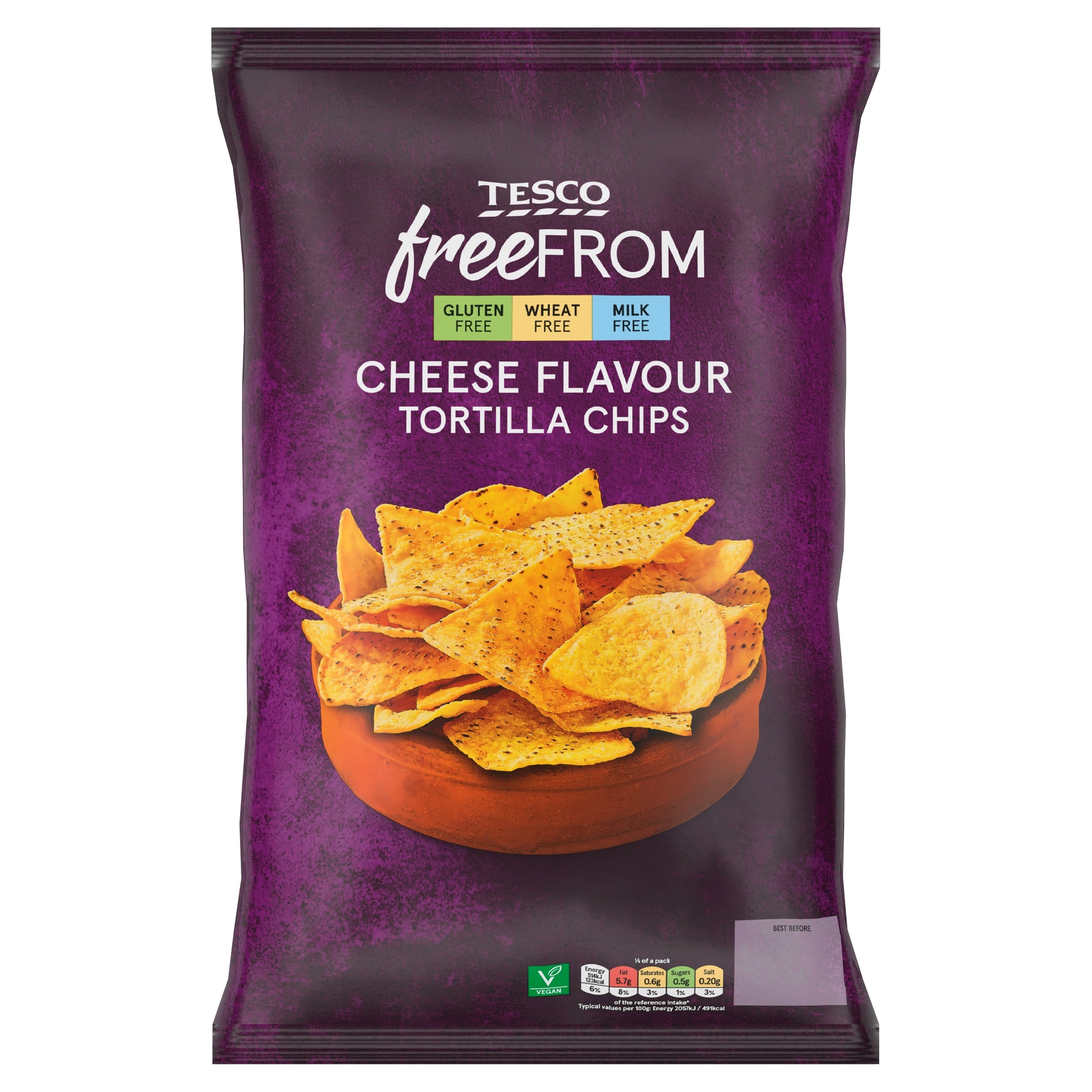 Tesco Free From Nacho Cheese Tortilla Chips 200g