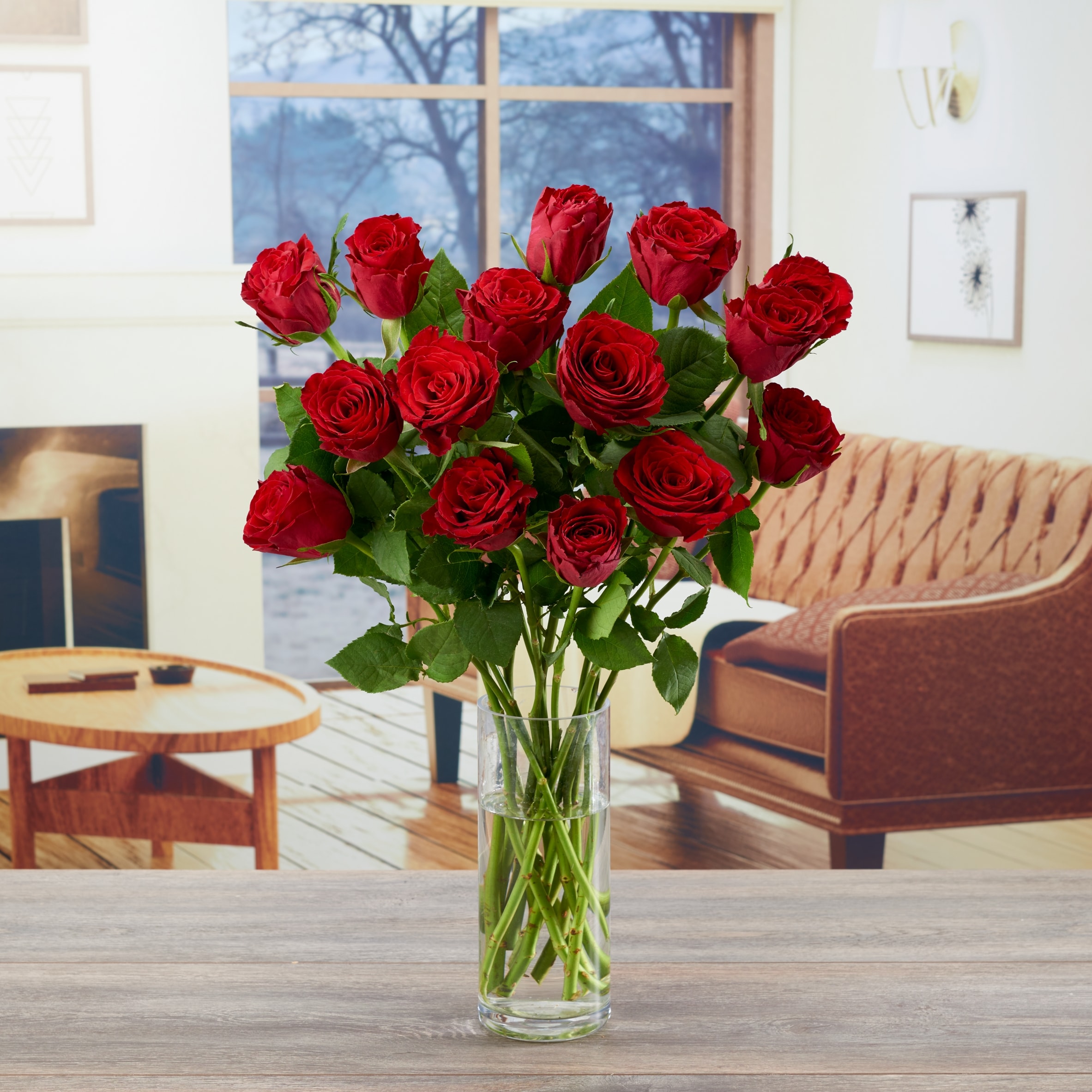 Tesco Red & Orange Roses Flowers Bouquet thumbnail 2