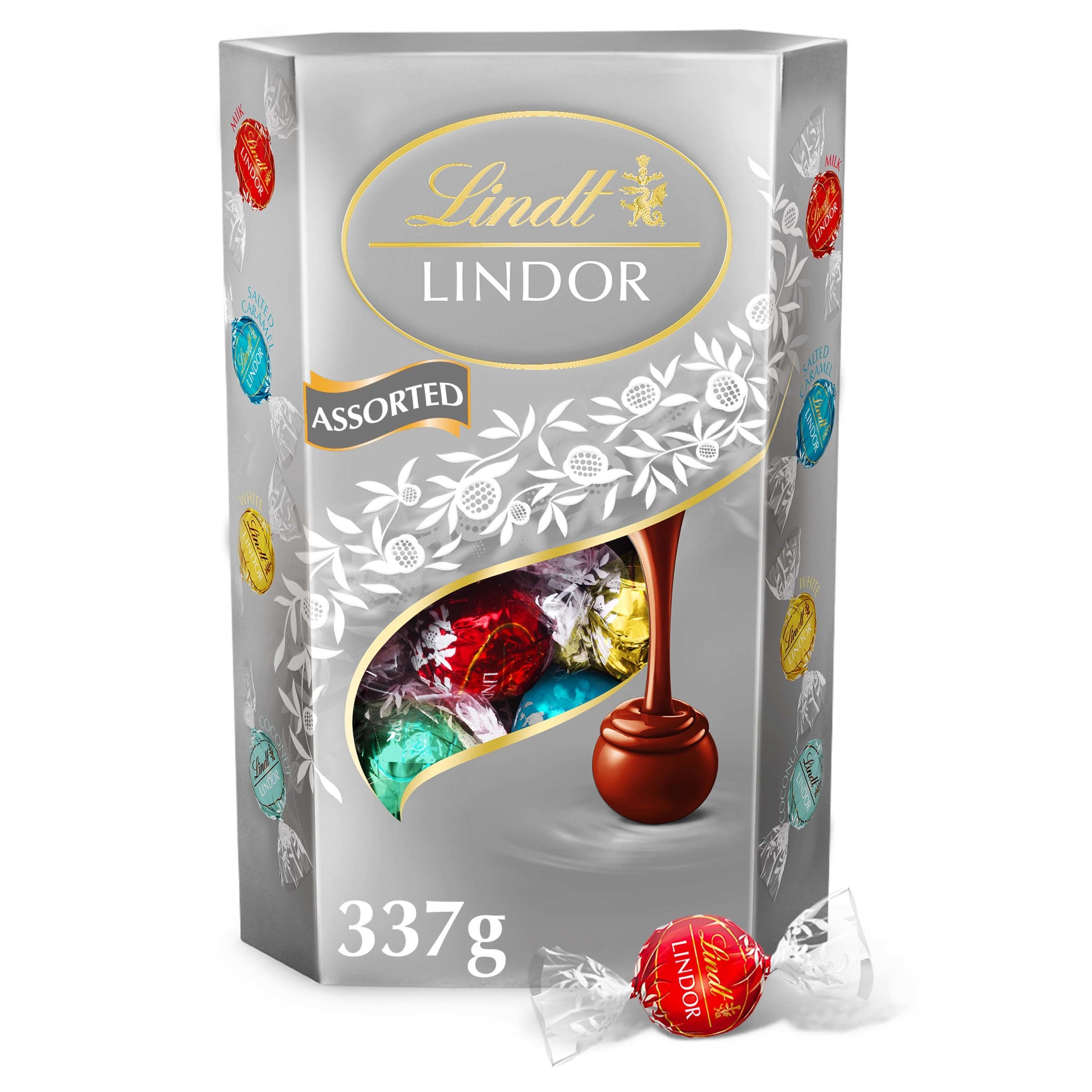Lindt Lindor Silver Assorted Chocolate Truffles Box 337g