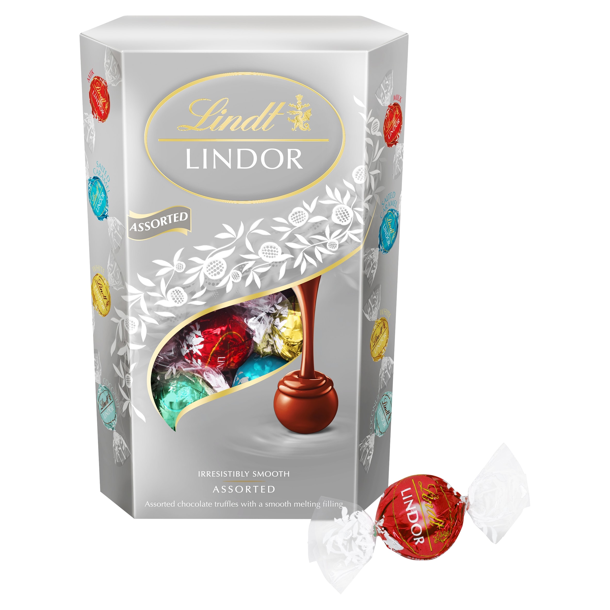 Lindt Lindor Silver Assorted Chocolate Truffles Box 337g thumbnail 2