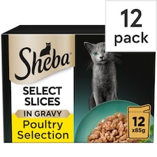 Sheba Select Slices Cat Food Pouches Poultry in Gravy 12x85g