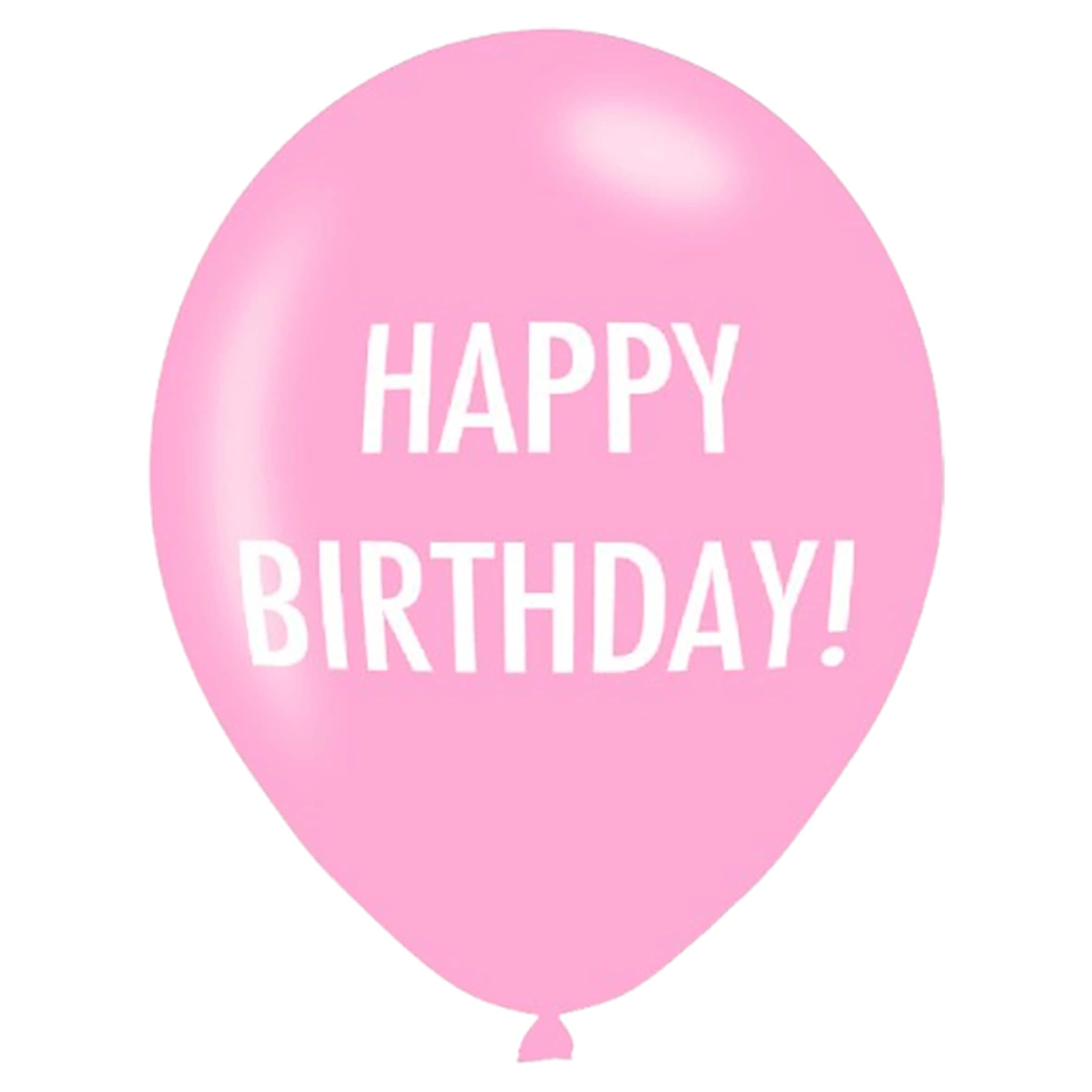 Tesco Happy B Day Balloons Pink 10 Pack