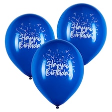 Tesco Happy B Day Balloons Blue 10 Pack